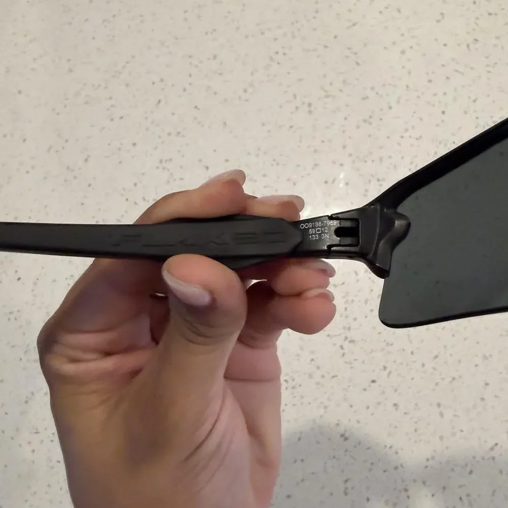 Oakley Flak 2.0 Sunglasses Mens Black Wrap Rimless Sport OO9188 Black Outdoor